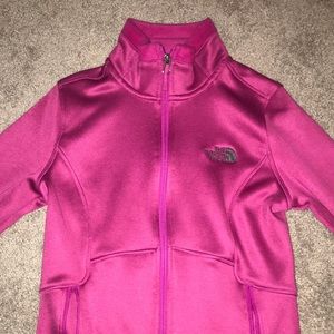 Fuchsia north face fleece zip up.